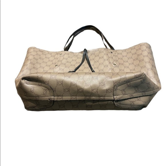 Bebe Reversible Black & Tan leather tote